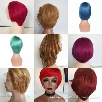 2021 factory customized colored 100% human hair lace wig